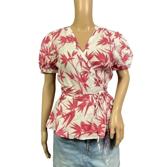 NWT Polo Ralph Lauren Floral linen Print Wrap Top Womens Sz XL - Picture 7 of 11